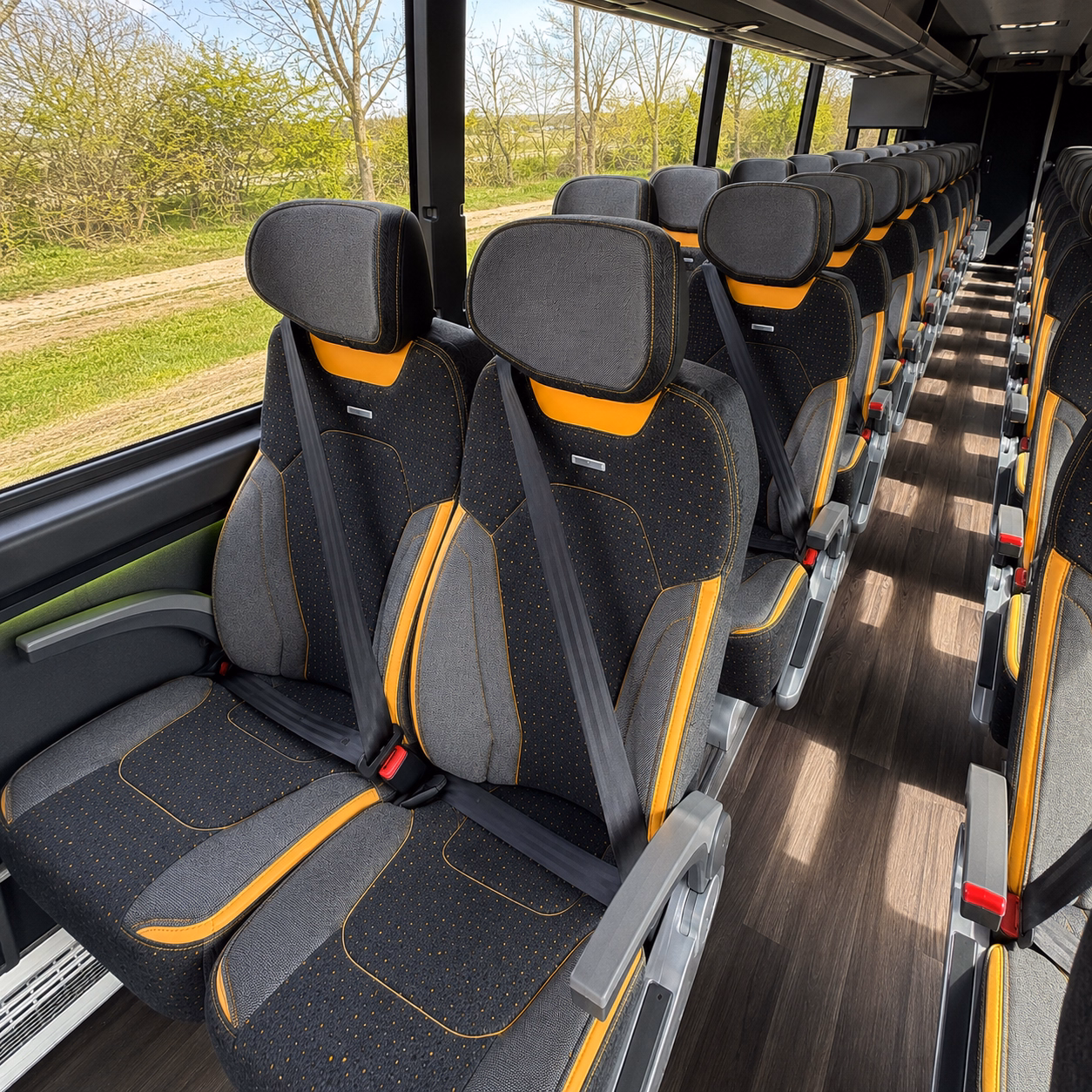 san leandro charter bus rental interior