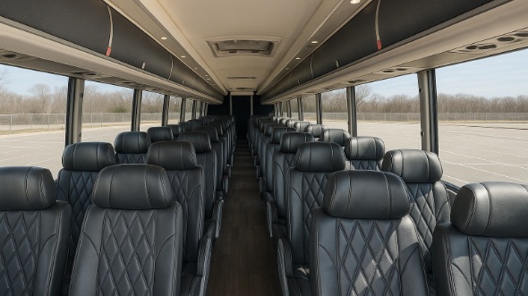 Interior of Charter Bus Company Berkeley's 56 Passenger Charter Bus in Berkeley